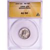 Image 1 : 1944 Mercury Dime Coin Broadstruck Error ANACS AU50