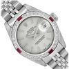 Image 1 : Rolex Ladies Stainless Steel Ruby and Diamond Date Wristwatch With Rolex Box