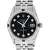 Image 1 : Rolex Mens Stainless Steel Ruby and Diamond Datejust Wristwatch