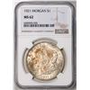 Image 1 : 1921 $1 Morgan Silver Dollar Coin NGC MS62