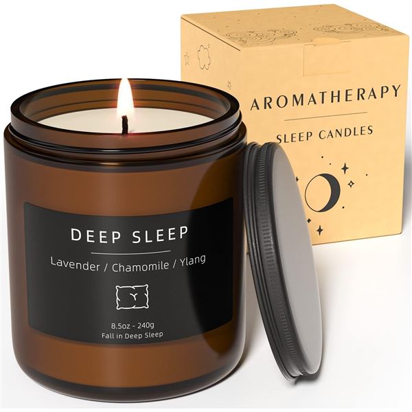 NEW AROMATHERAPY DEEP SLEEP CANDLE 240G