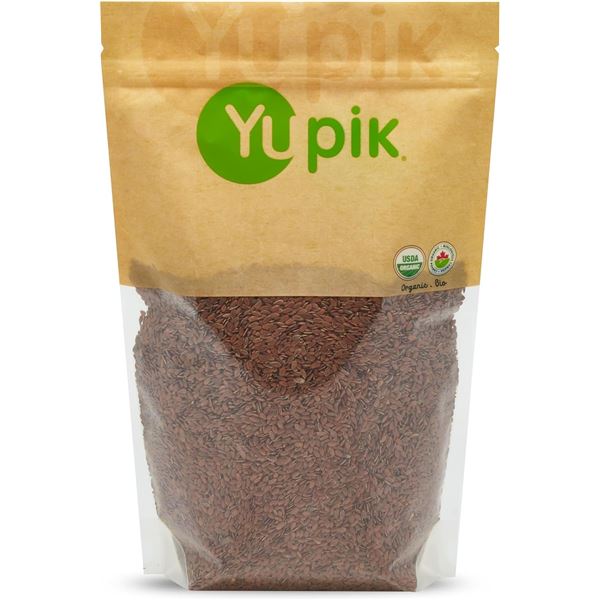 NEW 1 KG BAG OF ORGANIC YUPIK BROWN FLAX SEEDS