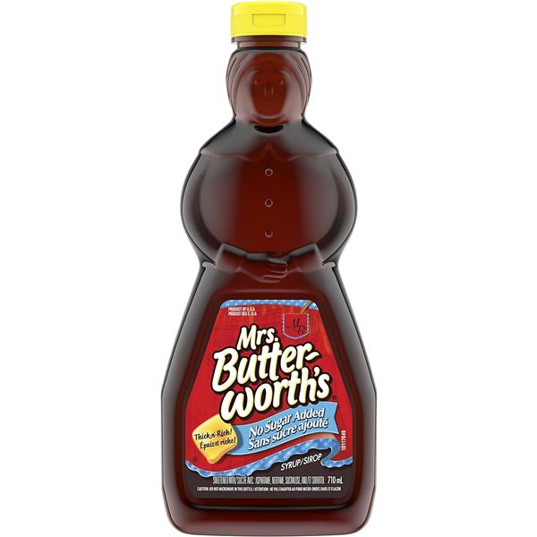 NEW MRS BUTTERWORTHS NO SUGAR ADDED SYRUP 710ML