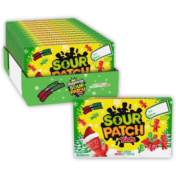 NEW 12 PACK OF SOUR PATCH KIDS RED & GREEN BOX