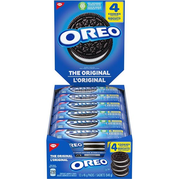 NEW 12 PACK OF OREO ORIGINAL SNACK PACKS