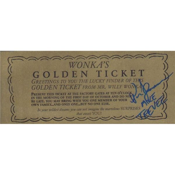 Paris Themmen signed Willy Wonka Ticket