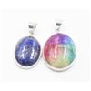 Image 1 : #90-NATURAL LAPIZ LAZULI & RAINBOW SOLAR QZ  PENDA