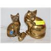 Image 1 : 3 BRASS CATS