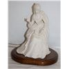 Image 1 : VTG PORCELAIN FIGURINE ON WOOD STAND