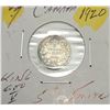 Image 1 : 1)  CANADIAN 1920 5 CENT COIN, 80% PURE SILVER.