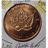 Image 1 : 6)  ONE OUNCE OF PURE COPPER COIN, USA/CANADA ON E