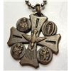 Image 1 : 19)  BRONZE VINTAGE RELIGIOUS MEDAL ON CHAIN.