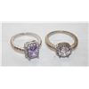 Image 1 : PURPLE AMETHYST & RHINESTONE RINGS 5.6GRAMS