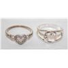 Image 1 : HEART AND MOON RINGS 3.6GRAMS