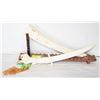 Image 1 : CARVED BONE TUSK SWORD DAGGER SHEATH 17"