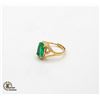 Image 2 : YELLOW GOLD DIAMOND AND EMERALD RING