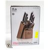 Image 1 : NEW CANGSHAN RAINIER 8 PC KNIFE BLOCK, BLACK