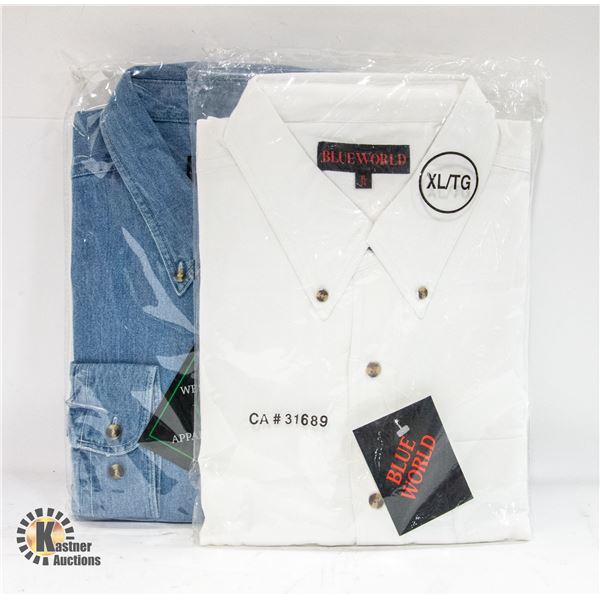 NEW MEN'S SHIRTS 1DENIM 1WHITE SIZE XL