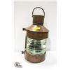 Image 1 : VINTAGE COPPER AND GLASS WALL HANGING LANTERN