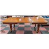 Image 2 : ANTIQUE DINING TABLE ON CASTORS W/LEAF EXTENSION