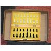 COMPLETE CHESS PIECE SET (NO BOARD) IN WOODEN CASE