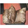 Image 1 : SET OF BROWN THROW PILLOWS PLUS BOLSTER