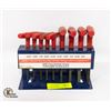 Image 1 : 9PC T-HANDLE HEX KEY SET, SAE SIZES, WITH STAND