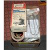 BOX OF ALUMINUM TUBING, THERMOSTAT, TAPE, ETC