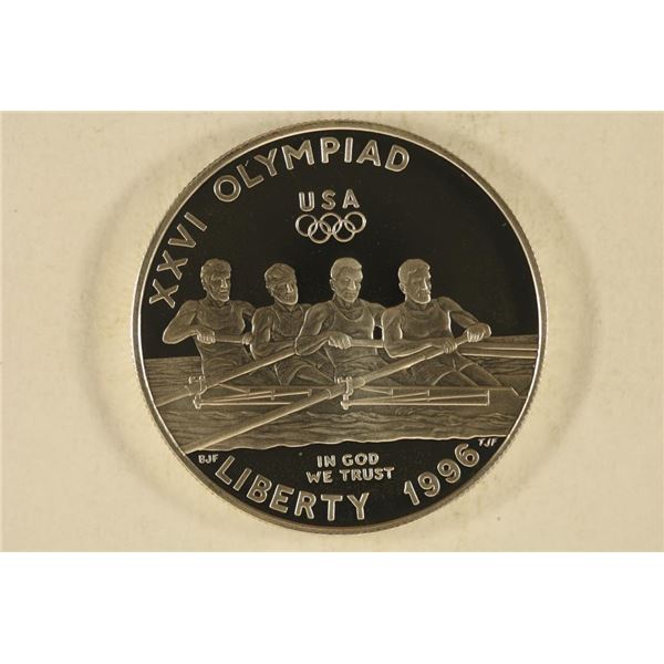 1996-P "ROWING'' US PF SILVER DOLLAR IN CAPSULE