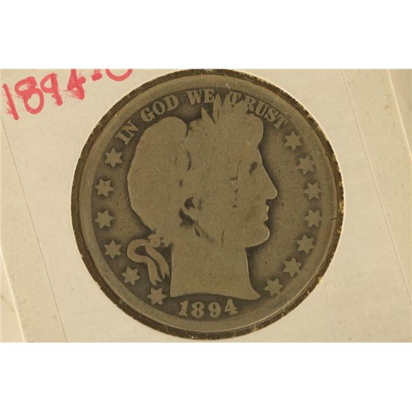 1894-O SILVER BARBER HALF DOLLAR