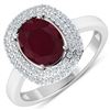 Image 2 : 14KT White Gold 2.30ct Ruby and Diamond Ring