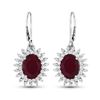 Image 3 : 14KT White Gold 4.60ctw Ruby and Diamond Earrings