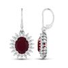 Image 4 : 14KT White Gold 4.60ctw Ruby and Diamond Earrings