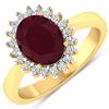 Image 2 : 14KT Yellow Gold 1.5ct Ruby and Diamond Ring