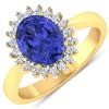 Image 2 : 14KT Yellow Gold 1.09ct Tanzanite and Diamond Ring