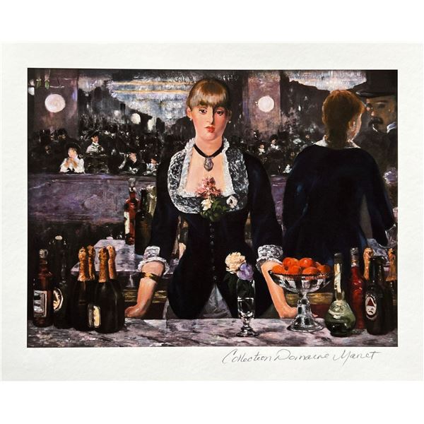 Edouard Manet Bar At The Folies Bergene Estate Signed Limited Edition Giclee