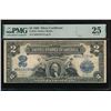 Image 1 : 1899 $2 Mini Porthole Silver Certificate PMG 25