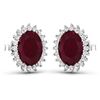 Image 2 : 14KT White Gold 3.00ctw Ruby and Diamond Earrings