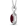 Image 2 : 14KT White Gold 1.50ct Ruby and Diamond Pendant with Chain