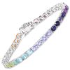 Image 1 : Plated Rhodium 12.04ctw Multi Color Gemstone Bracelet