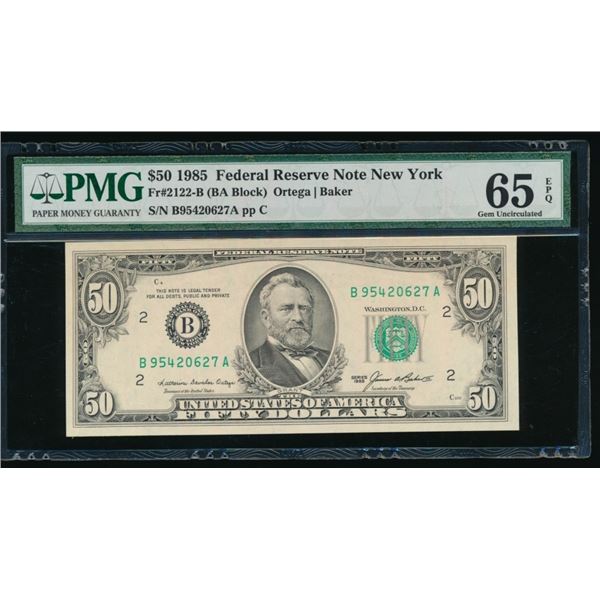 1985 $50 New York FRN PMG 65EPQ