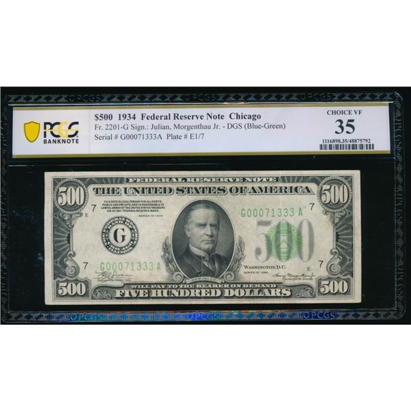 1934 $500 Chicago FRN PCGS 35