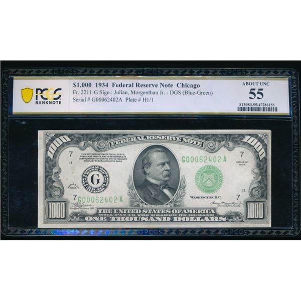 1934 $1000 Chicago FRN PCGS 55