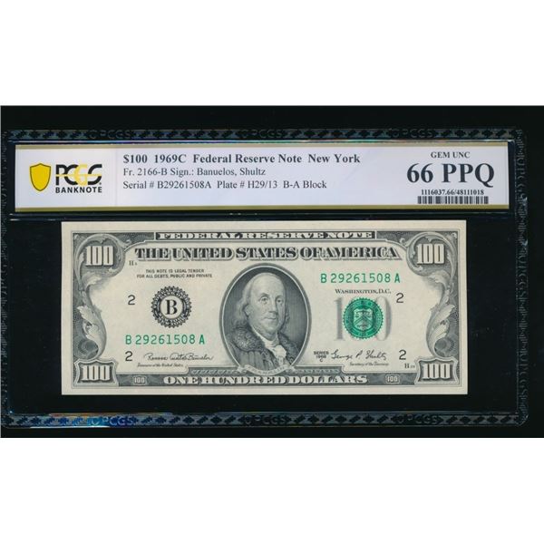 1969C $100 New York FRN PCGS 66PPQ