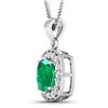 Image 2 : 14KT White Gold 2.00ct Zambian Emerald and Diamond Pendant with Chain