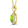 Image 2 : 14KT Yellow Gold 1.05ct Peridot and Diamond Pendant with Chain