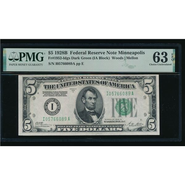 1928B $5Minneapolis FRN PMG 63EPQ