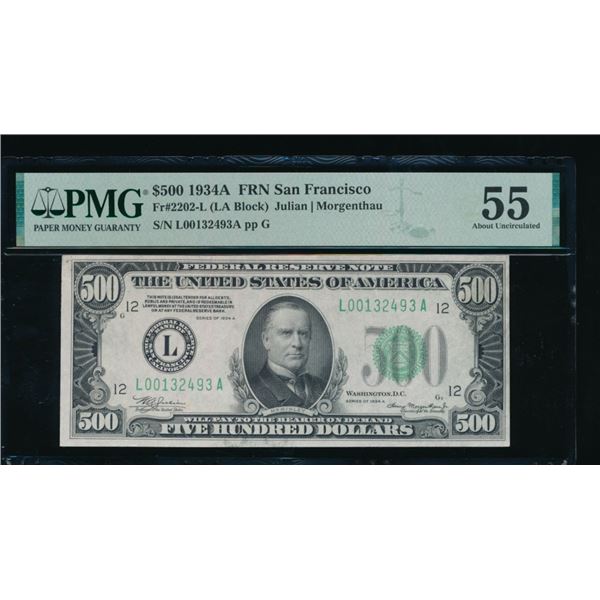 1934A $500 San Francisco FRN PMG 55