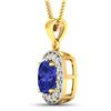 Image 2 : 14KT Yellow Gold 2.10ct Tanzanite and Diamond Pendant with Chain