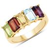 Image 1 : Plated 14KT Yellow Gold 2.70ctw Multi Color Gemstone Ring